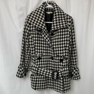 American rag pea coat in houndstooth print